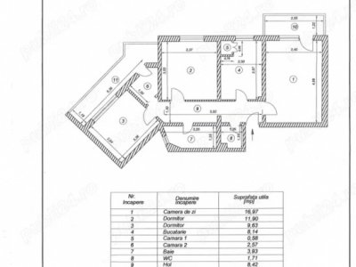 Apartament 3 camere, situat in zona Dacia